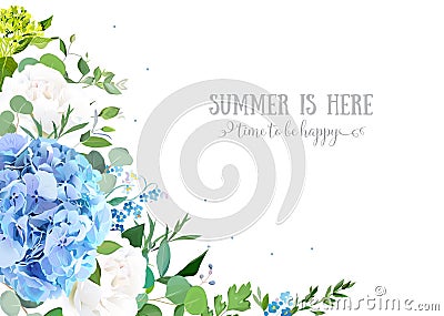 Summer botanical vector design card Vector Illustration