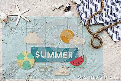 Summer Break Fun Party Banner Concept Stock Photo