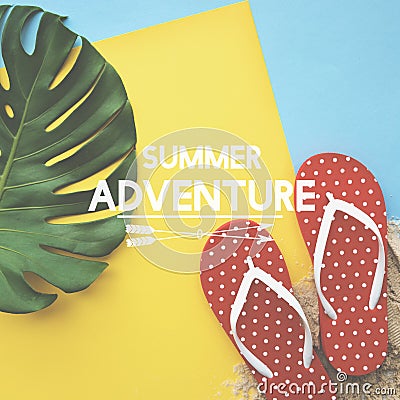 Summer Break Lifestyle Flipflop Vacation Words Concept Stock Photo