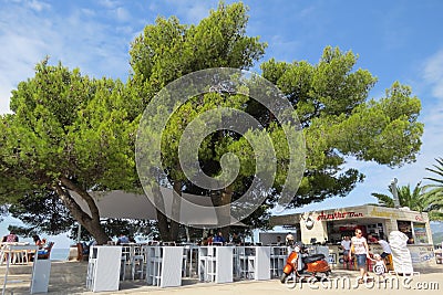 Summer cafe on Adriatic coast Editorial Stock Photo