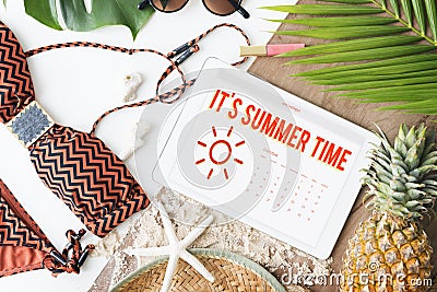 Summer Calendar Schedule Fun Happiness Concept Stock Photo