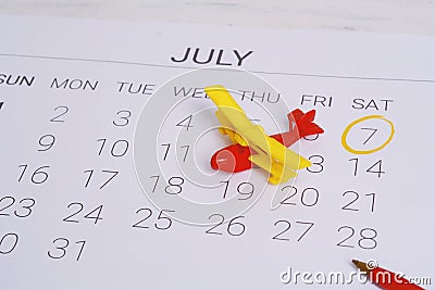 Summer Calendar Schedule. Stock Photo