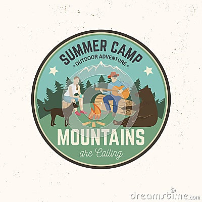 Summer camp. Vector illustration. Concept for shirt or logo, print, stamp or tee. Vector Illustration