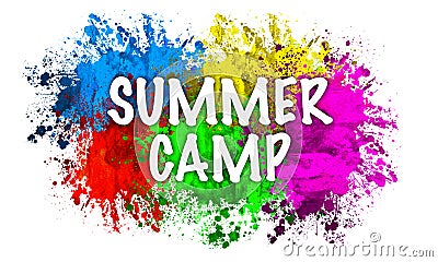 Summer camp color splat Cartoon Illustration