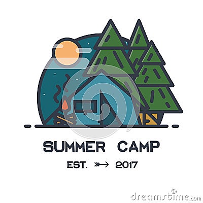 Summer camp Vector Illustration