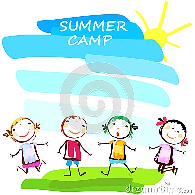 Summer camp poster Vector Illustration