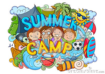 Summer Camp poster Vector Illustration