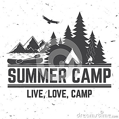 Summer camp. Vector illustration. Concept for shirt or logo, print, stamp or tee. Vector Illustration