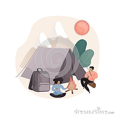 Summer camping abstract concept vector illustration. Vector Illustration