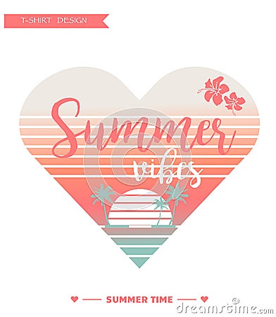 Summer card/background/ logo for t-shirts Vector Illustration