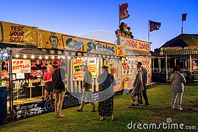 Summer carnival, Mount Maunganui, New Zealand. Sideshow games Editorial Stock Photo