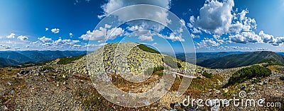 Summer Carpathian mountains view. Stony Gorgany massif, Ukraine Stock Photo