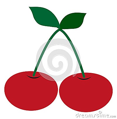Summer cherry, icon Vector Illustration