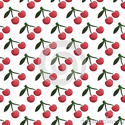 Summer cherry print for fabrics and textiles and packaging and wrapping paper and hobbies and kids Stock Photo