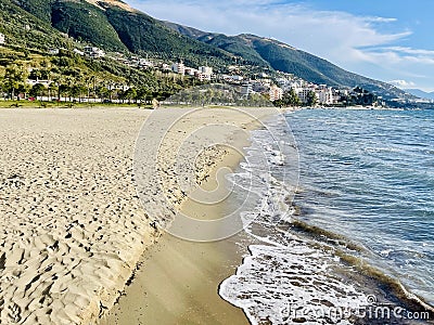 Summer cityscape of Vlore town. Adriatic sea, Albania. Stock Photo