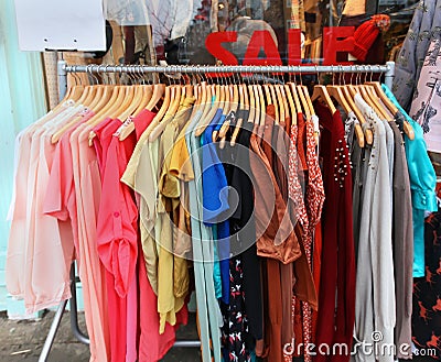 Summer clothes sale Stock Photo