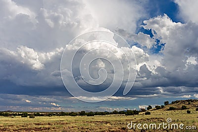 Summer cloudscape with cumulonimbus clouds Stock Photo