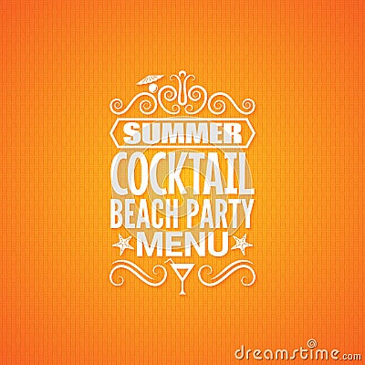 Summer cocktail party menu design background Vector Illustration
