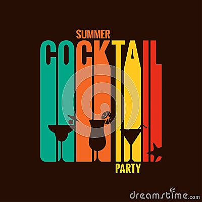 Summer cocktail party menu design background Vector Illustration