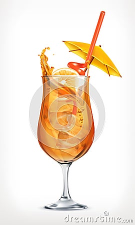 Summer cocktail, vector icon Vector Illustration