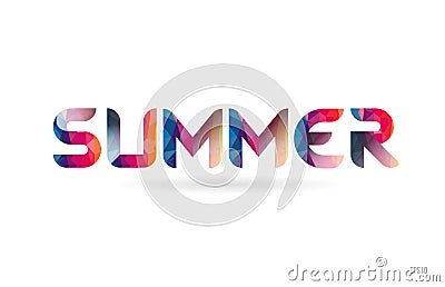 summer colored rainbow word text suitable for logo design Vector Illustration