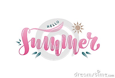 Summer- Colorfull vector illustration, Typography, Lettering, Handwritten Vector Illustration