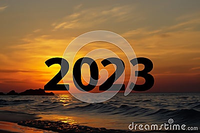 Summer. Summer 2023. Summer concept with the number written on the image. June 21, 2023. Stock Photo