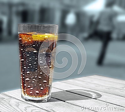 Summer cool refreshing soft drink with bubbles Stock Photo