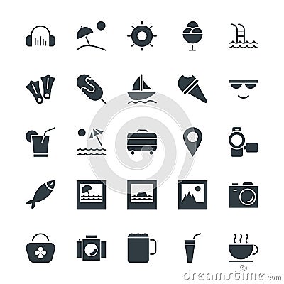 Summer Cool Vector Icons 5 Stock Photo