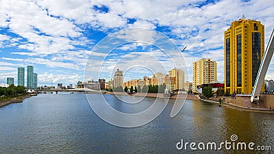 Summer day in Astana city. Editorial Stock Photo