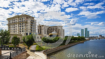 Summer day in Astana city. Editorial Stock Photo