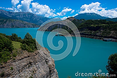 Shore of the lake Serre Poncon in France Stock Photo