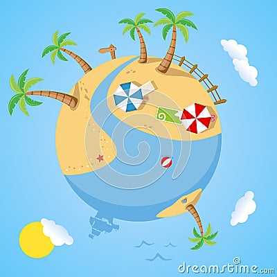 Summer Day on Planet Earth Vector Illustration