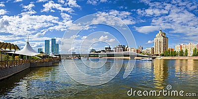 Summer day in Astana city. Editorial Stock Photo