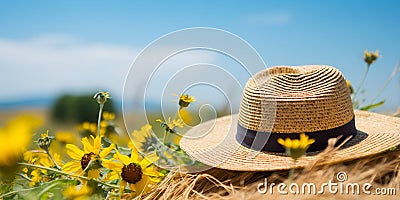 Summer Delights, Crafting a Summery Backdrop for Fun Presentations Stock Photo