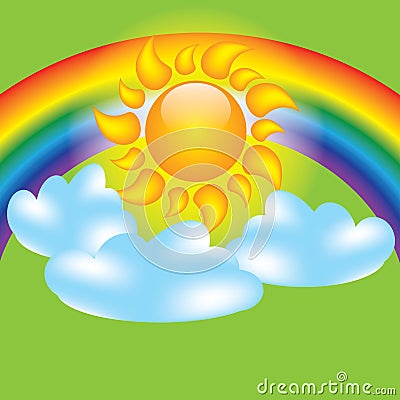 Summer design elements sun clouds Vector Illustration