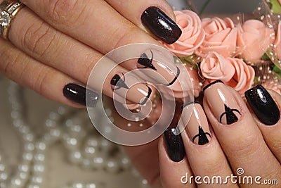 Summer design of nails. Youth manicure Stock Photo