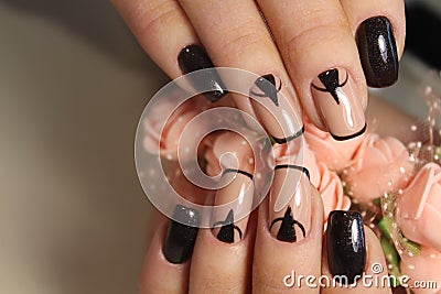 Summer design of nails. Youth manicure Stock Photo