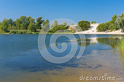 Summer on a Dnepr river Stock Photo