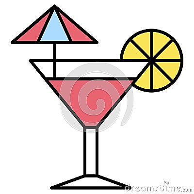 Summer drinks icon, Summer vacation related vector Vector Illustration