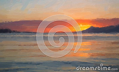 Summer dusk on Adriatic seaside in Croatian riviera Stock Photo