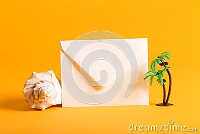 Summer envelope travel postcard theme Stock Photo