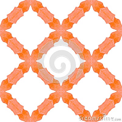 Summer exotic seamless border. Orange Stock Photo