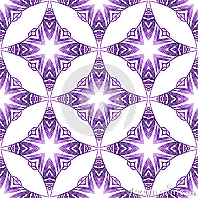 Summer exotic seamless border. Purple Stock Photo