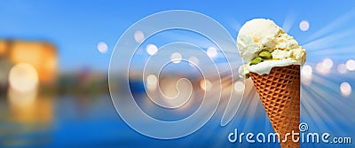 Summer feeling with ice cream Stock Photo