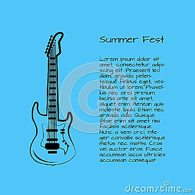 Summer Fest Rock and Roll Vector Illustration Vector Illustration