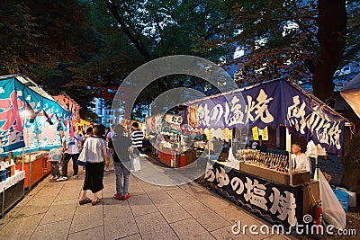 Summer Festival in Hanazono Shrine, Tokyo, Japan Editorial Stock Photo