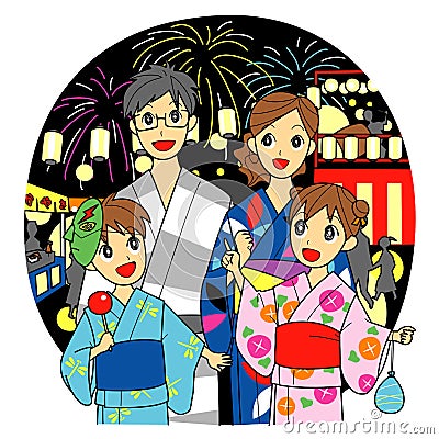 Summer festival in Japan Vector Illustration