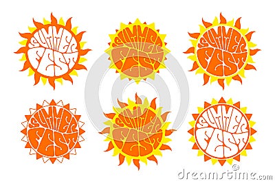 Summer festival logo set. Vector Illustration