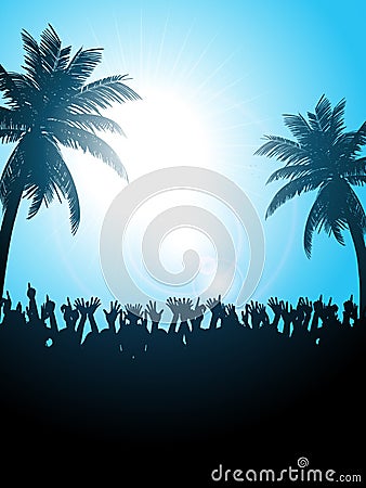 Summer festival with palm trees Vector Illustration